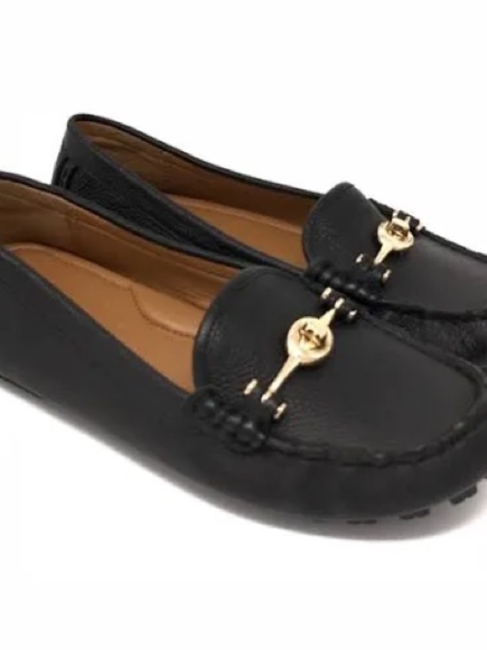 Coach Black Leather Crosby Driver Kiss Lock Loafers size 6.5 EUC - Picture 2 of 8